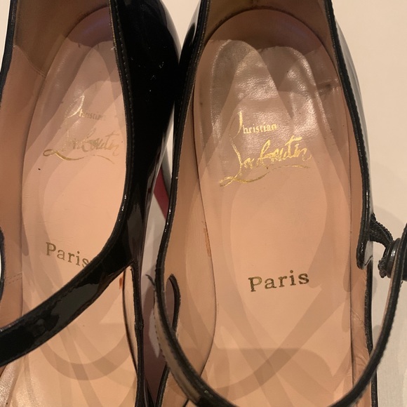 Christian Louboutin black patent open toe pumps - Picture 5 of 8